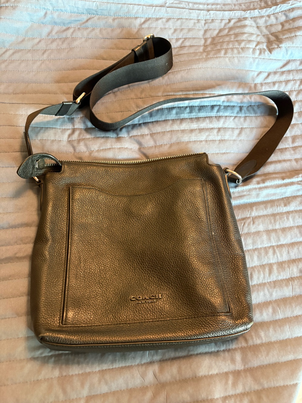 Coach black Pebbled Leather Shoulder Crossbody